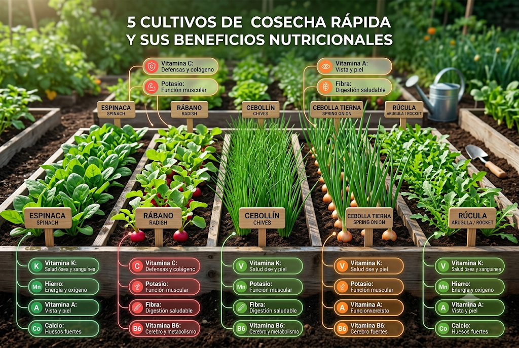 Cultivos de cosecha rápida en menos de 60 días